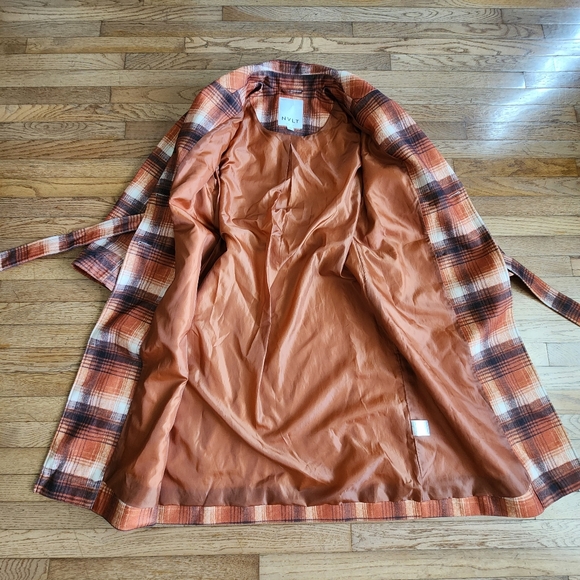 Womens NVLT ANTHROPOLOGIE Plaid Print Overcoat Size Large - Picture 6 of 8